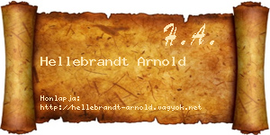 Hellebrandt Arnold névjegykártya